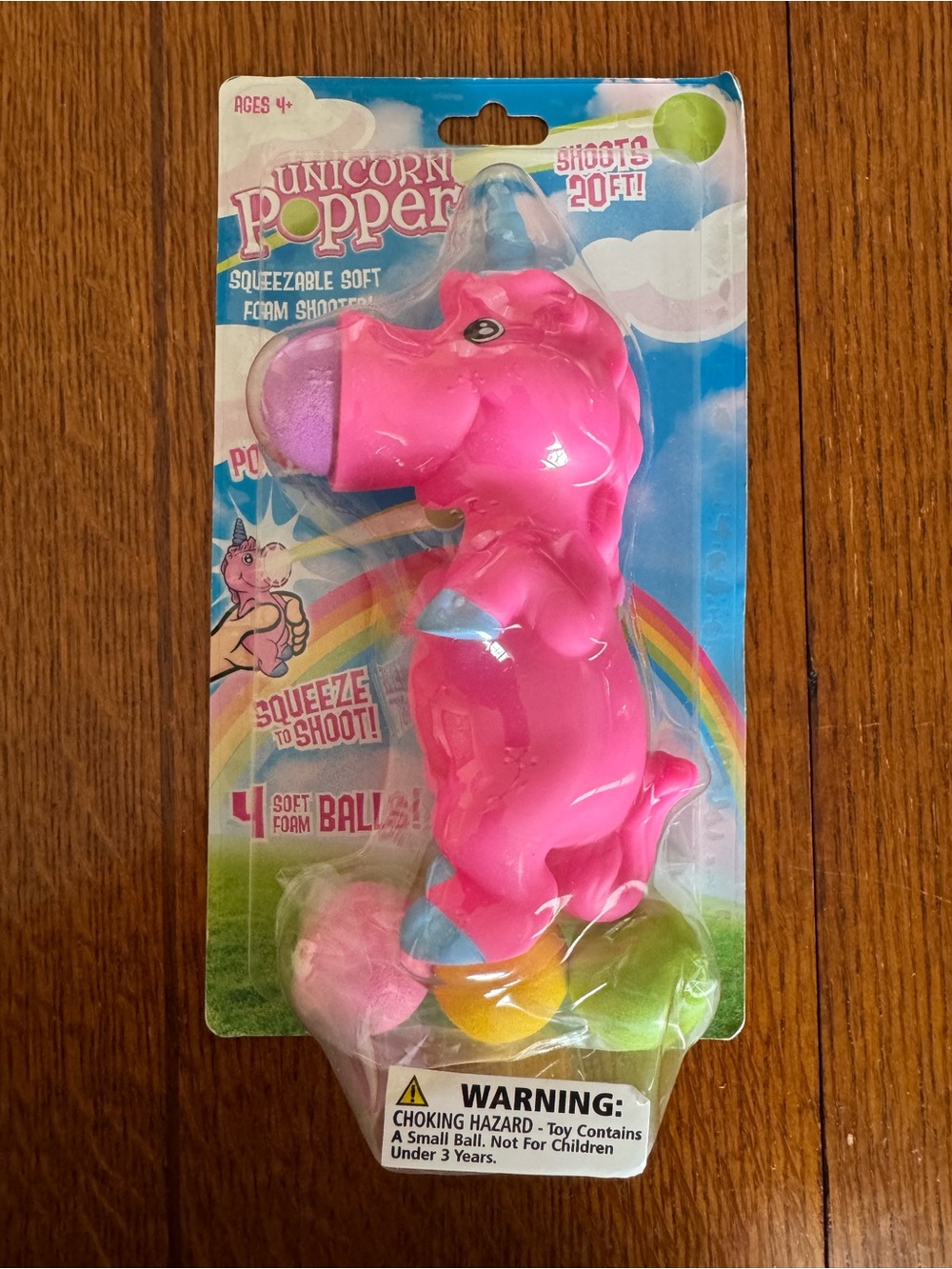 Pink Unicorn Popper Squeezable Soft Foam Squeeze Ball Shooter NWT Hog Wild Toy